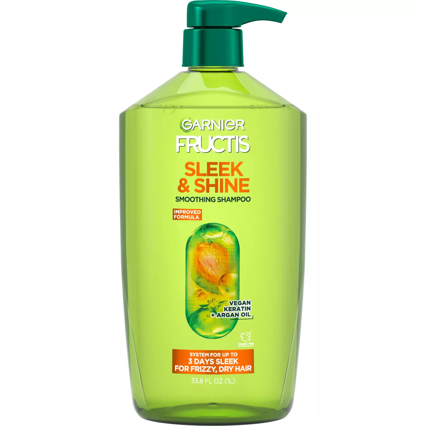 GARNIER Fructis Sleek & Shine Smoothing Shampoo Vegan Keratin + Argan Oil غارنييه شامبو تنعيم بالكيراتين النباتي وزيت الارغان