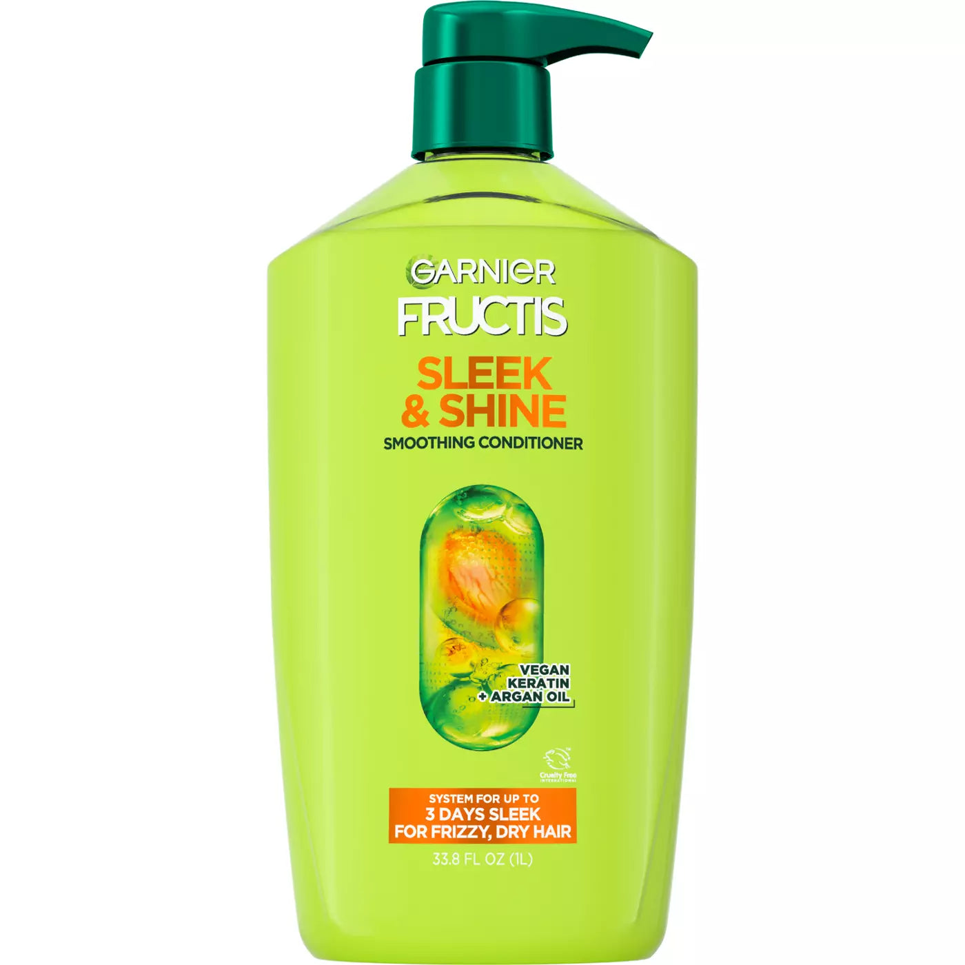 GARNIER Fructis Sleek & Shine Smoothing Conditioner Vegan Keratin + Argan Oil  غارنييه بلسم تنعيم بالكيراتين النباتي وزيت الارغان
