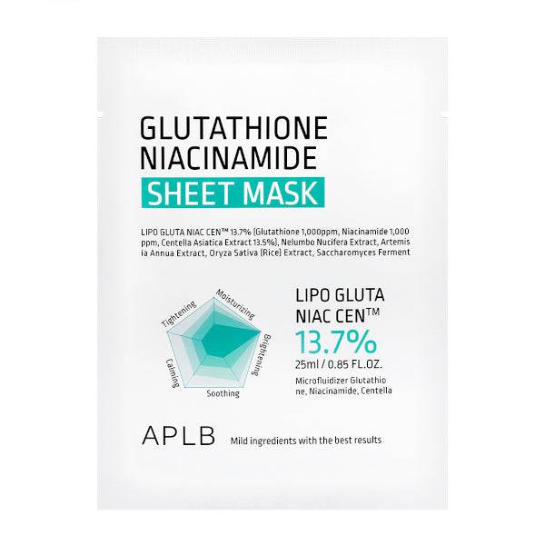 APLB Glutathione Niacinamide Sheet Mask مجموعة من الماسكات الورقية بالنياسيناميد