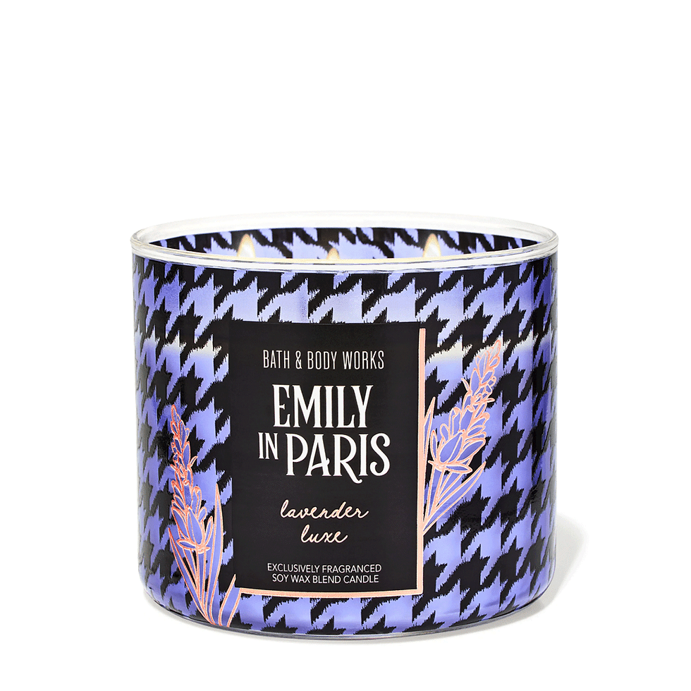 BATH AND BODY WORKS Emily in paris exclusively fragranced soy wax blend candle شمعة معطرة بالزيوت الاساسية العطرية من باث اند بودي وركس