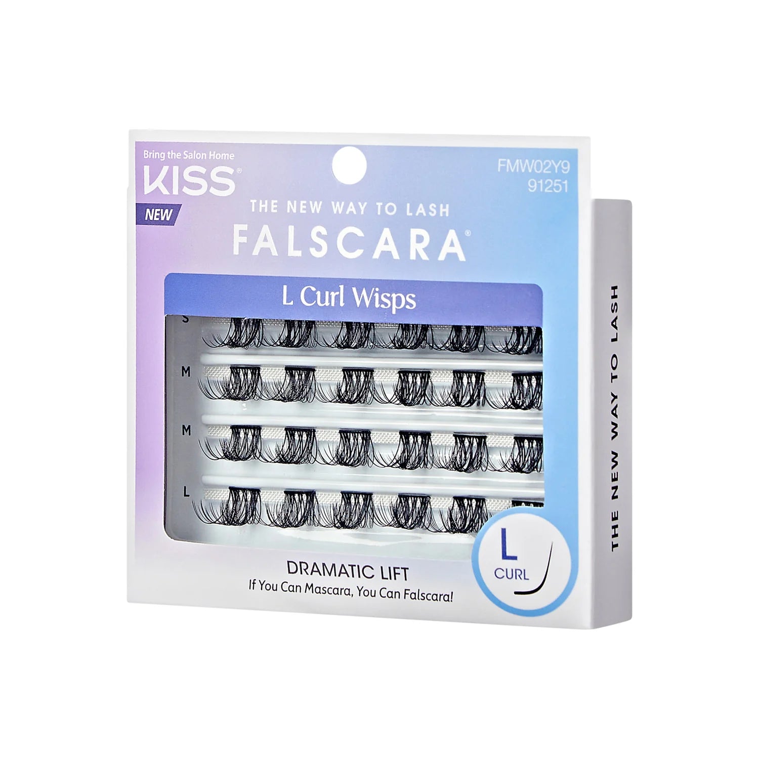 KISS FALSCARA L Curl Wisps Dramatic Lift FMW02Y9 رموش صناعية طرفية لزيادة الطول