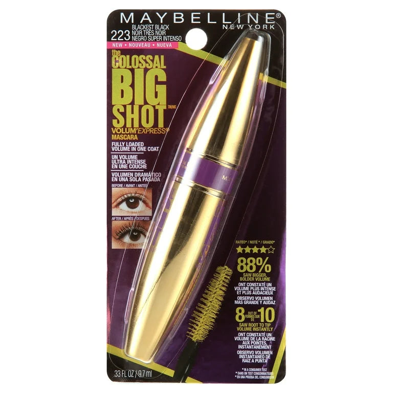 MAYBELLINE The Colossal Big Shot Mascara - 223 Blackest Black ماسكارا كولوسال بيغ شوت من ميبيلين