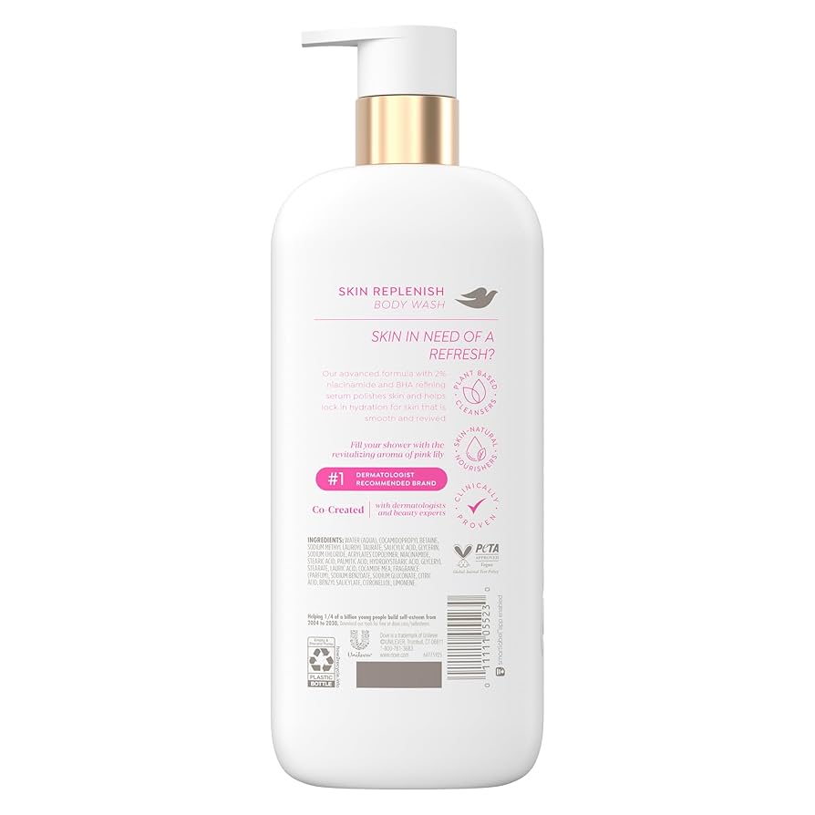 DOVE Skin Replenish Smooths Skin Pink lily Body Wash دوف غسول الجسم بزهرة الزنبق الوردي