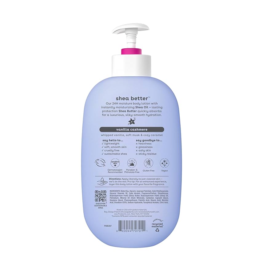 EOS Shea Better 24H Moisture Body Lotion - Vanilla Cashmere  لوشن الجسم بزبدة الشيا