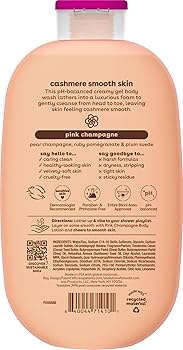 EOS Shea Butter Cashmere Body Wash Pink Champagne Gentle Cleansing + pH-Balanced غسول جسم إي أو إس بزبدة الشيا