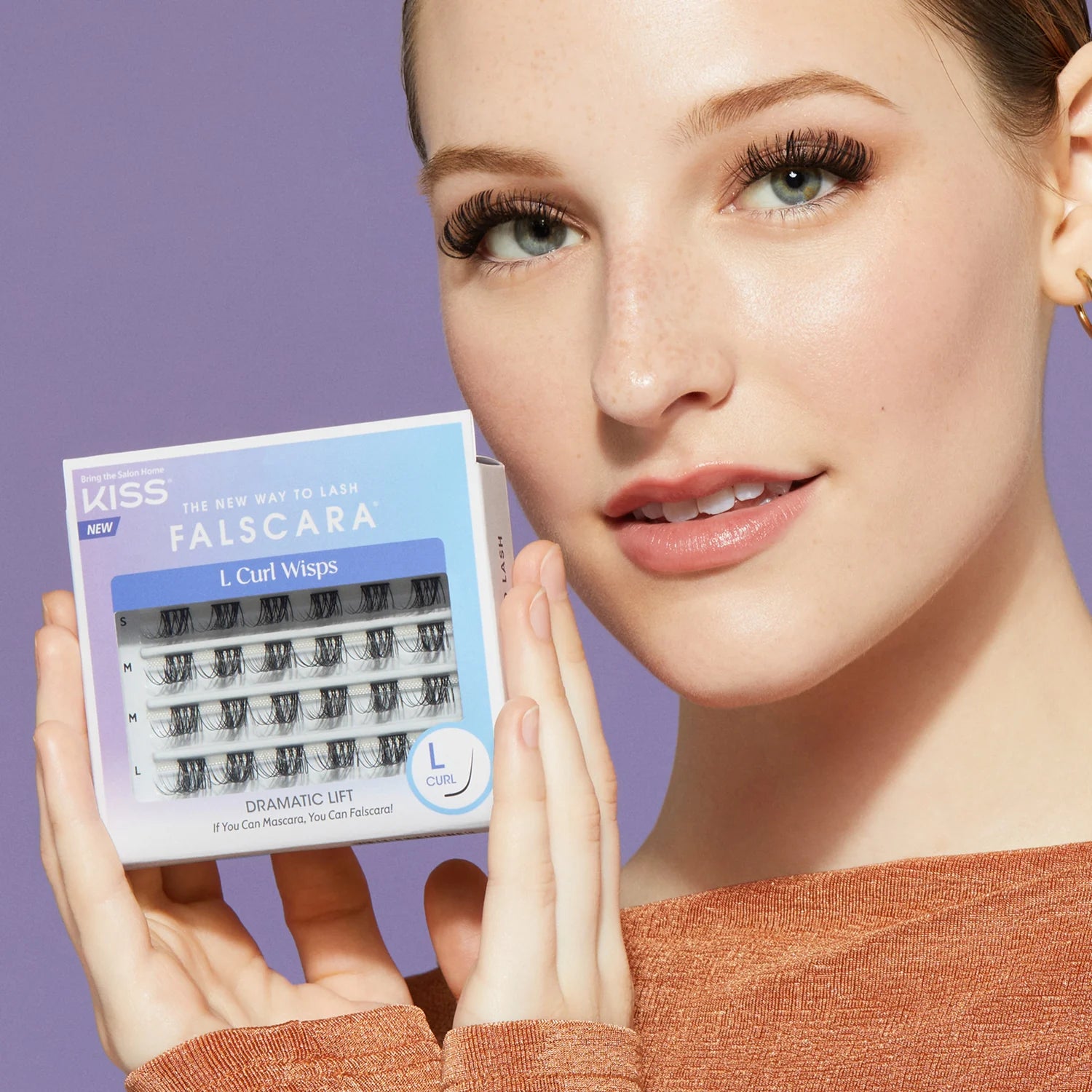 KISS FALSCARA L Curl Wisps Dramatic Lift FMW02Y9 رموش صناعية طرفية لزيادة الطول