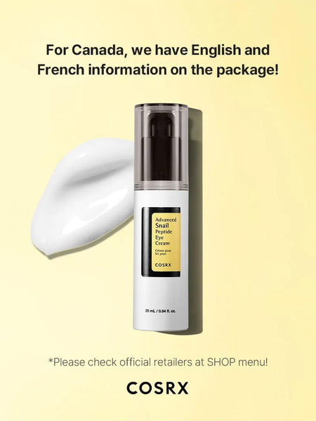 COSRX Advanced Snail Peptide Eye Cream كريم العين بهلام الحلزون من كوز ...