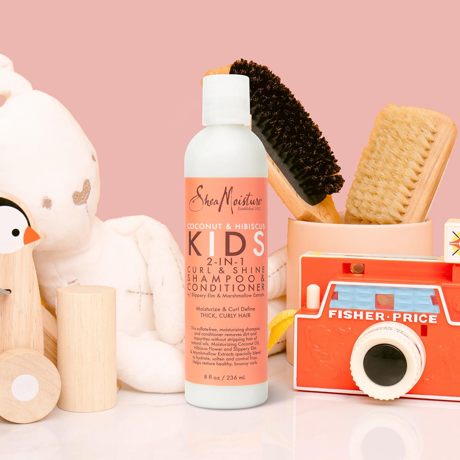 SHEA MOISTRE Kids Coconut & Hibiscus 2 in 1 Curl & Shine Shampoo & Conditioner شامبو وبلسم للاطفال اثنان في واحد من شيا مويستر