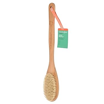 CLEANLOGIC Sustainable Bamboo Body Brush - Bamboo Handle فرشاة الجسم من الخيزران