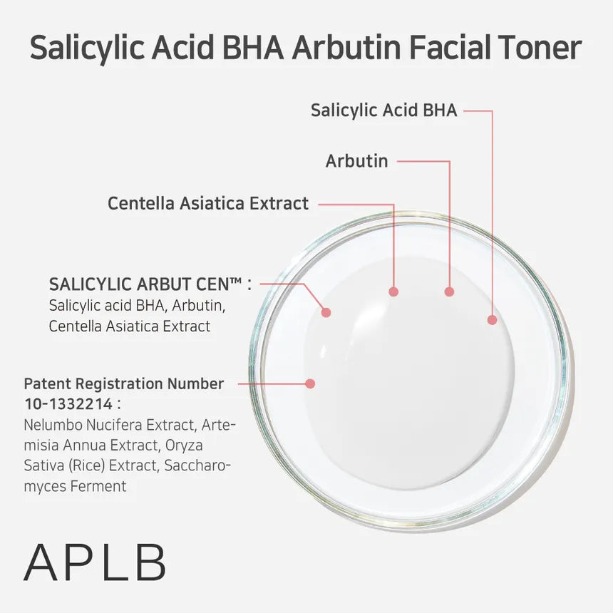 APLB Salicylic Acid BHA Arbutin Facial Toner تونر الساليسيليك اسد لعلاج الحبوب والمسام
