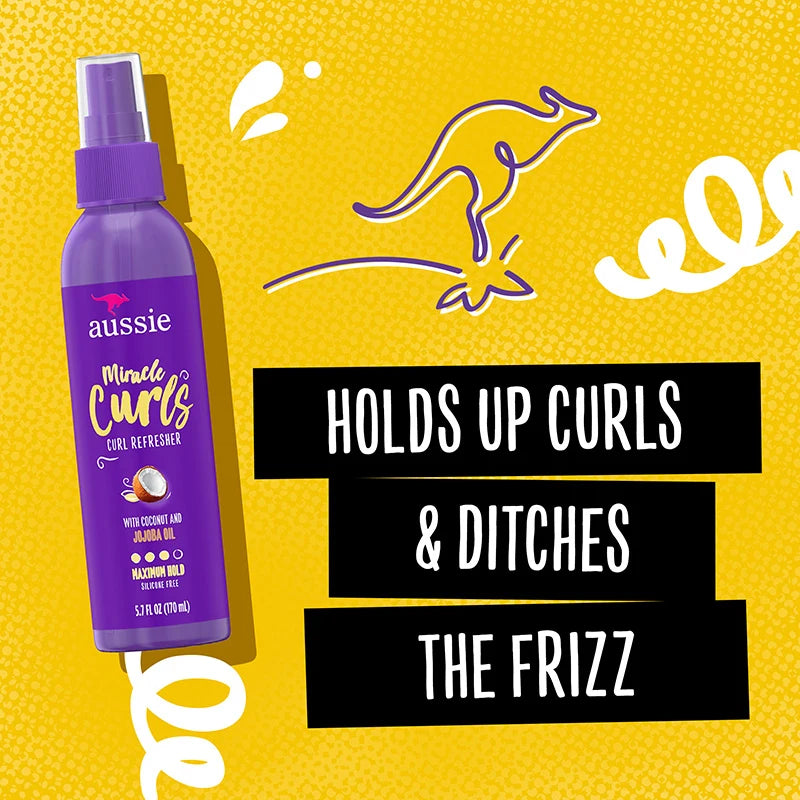 AUSSIE Miracle Curls Refresher Spray Gel مست الشعر لتصفيف الخصل بجوز الهند من اوسي