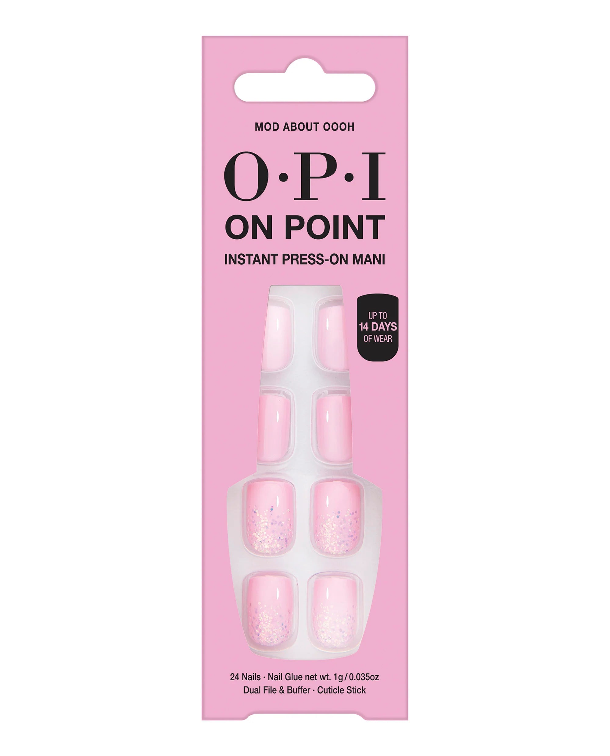OPI On Point 24 Nails + Nail Glue 1g + Dual File& Buffer Mod About OooH اظافر صناعية