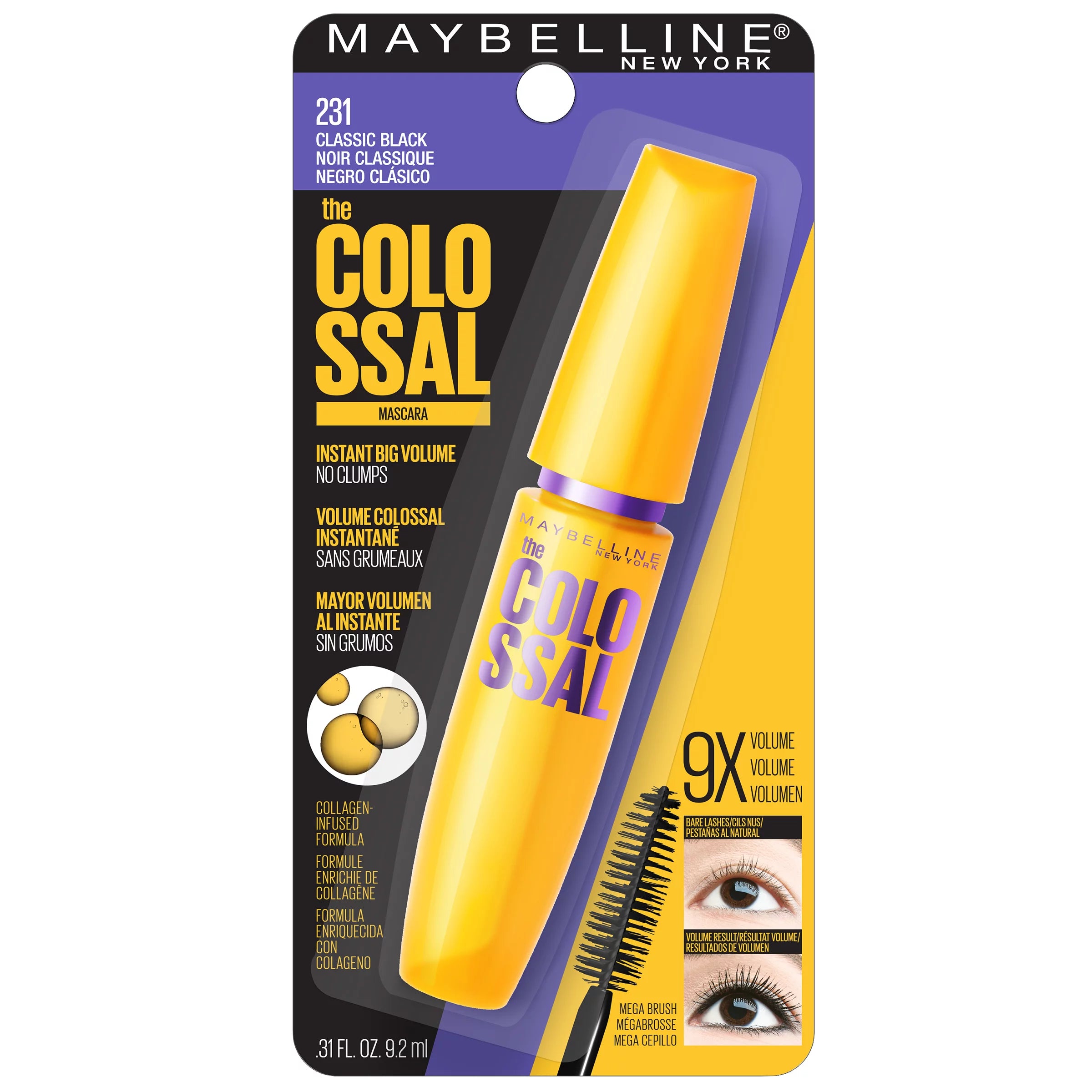 MAYBELLINE The Colossal Mascara - 231 Classic Black ماسكارا كولوسال – كلاسيك بلاك من ميبيلين