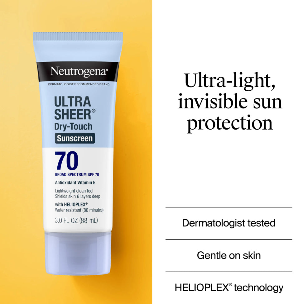 Neutrogena Ultra Sheer Dry Touch Sunscreen Lotion SPF 70 واقي شمس نيتروجينا ألترا شير بتركيبة الجفاف الفوري