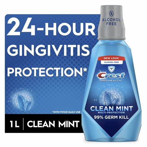 CREST Pro‑Health Multi‑Protection Mouthwash - Clean Mint - غسول الفم بنكهة النعناع من كريست