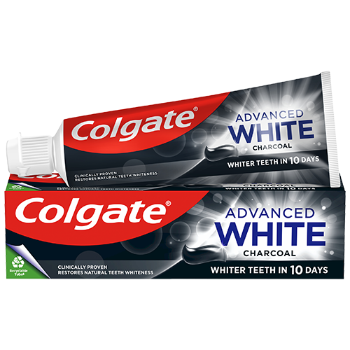 COLGATE advanced white charcoal whiter teeth in 10 days معجون تبييض الاسنان بالفحم خلال 10 ايام من كولكيت