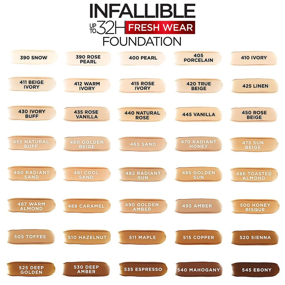 LOREAL PARIS Infallible Foundation Sunscreen Up to 24HR Fresh Wear Foundation فاونديشن لوريال