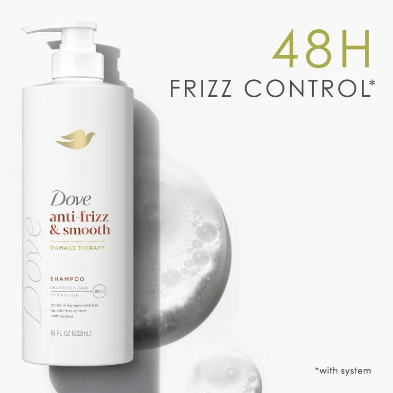 DOVE Anti-Frizz & Smooth Damage Therapy Shampoo  شامبو دوف لعلاج التلف وتنعيم الشعر ومكافحة التجعّد