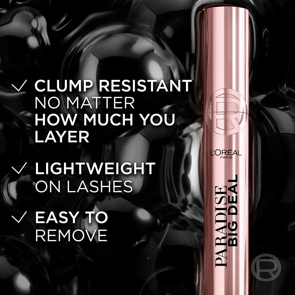 LOREAL PARIS Washable Paradise Big Deal Mascara black brown ماسكاراحجم وكثافة قابلة للبناء بلا حدود لوريال باريس