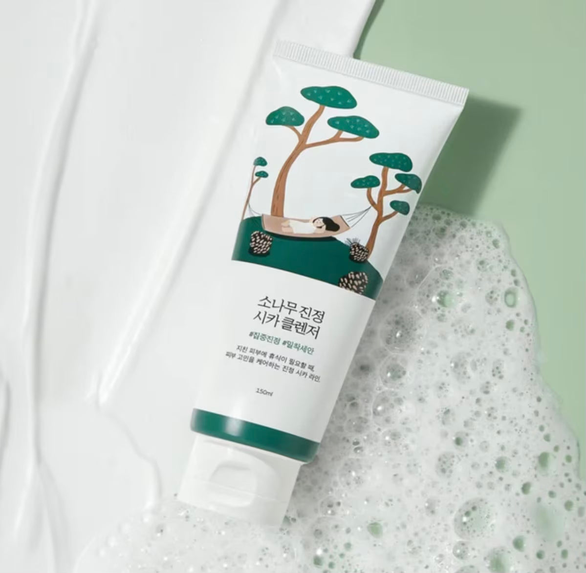 ROUND LAB pine calming cica cleanser غسول السيكا المهدئ من راوند لاب