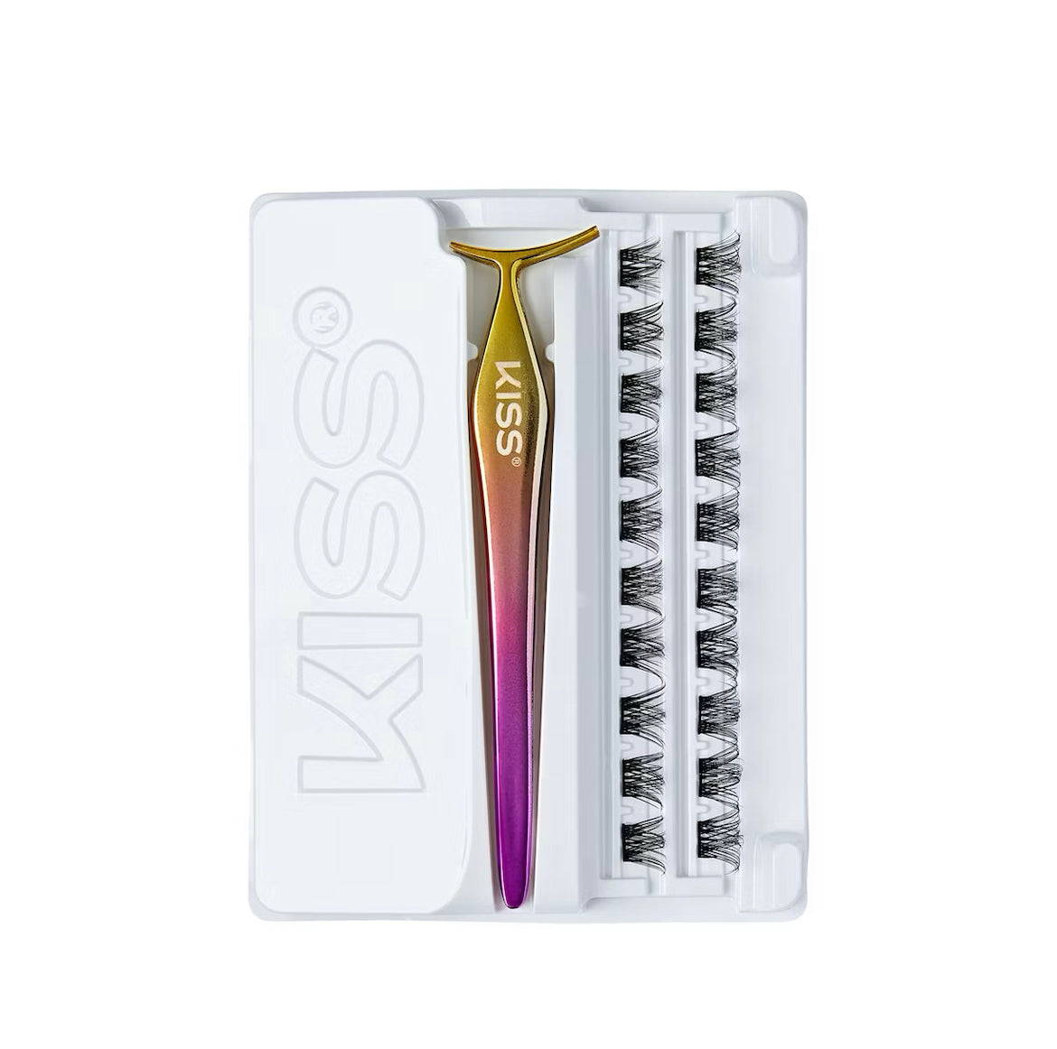 KISS imPRESS Press-On Falsies Lash Extensions Kit - Voluminous 20 Clusters  رموش صناعية لزيادة حجم الرموش