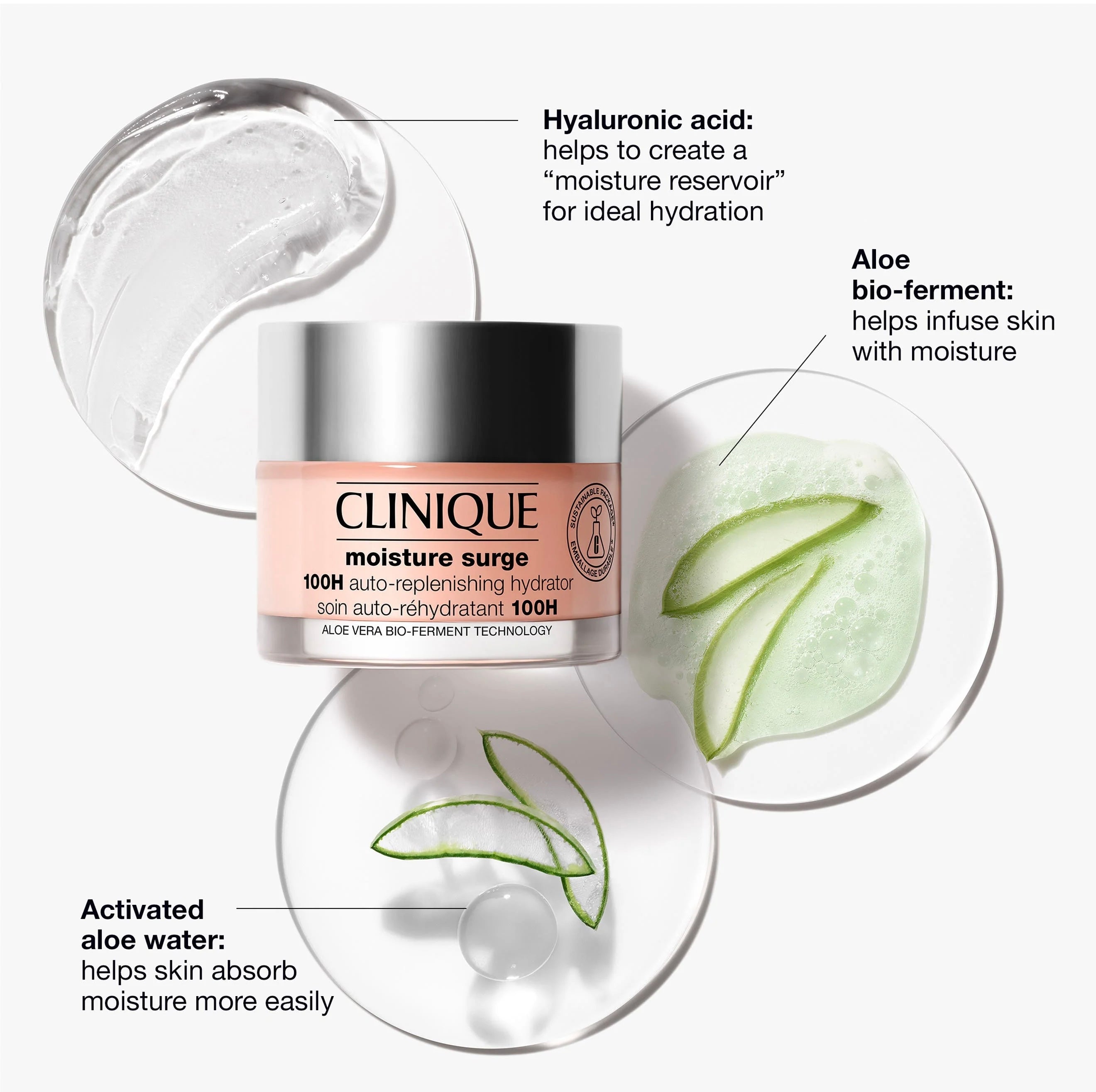 CLINIQUE moisture Surge 100H Auto Replenishing Hydrator مرطب البشرة حتى 100 ساعة من كلينيك