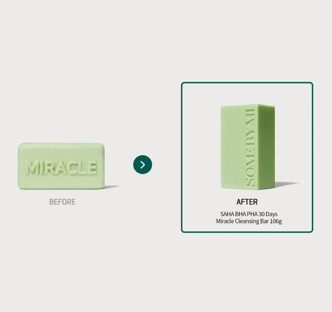 SOME BY MI AHA.BHA.PHA 30 Days Miracle Cleansing Bar صابونه البشرة لعلاج الحبوب وتقليص المسام من سمباي مي