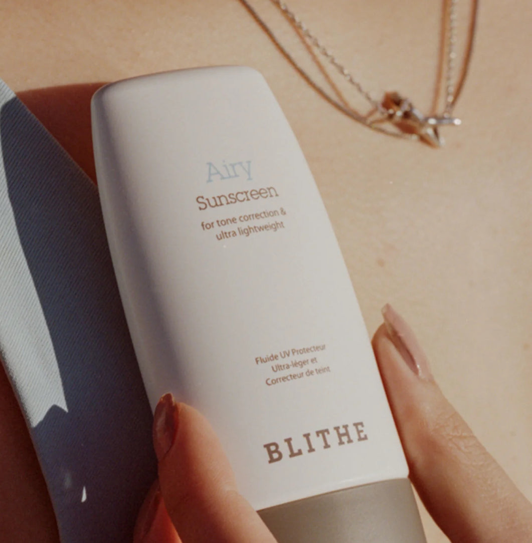 BLITHE Airy sunscreen For Tone Correction & Ultra Lightweight واقي الشمس من بليث