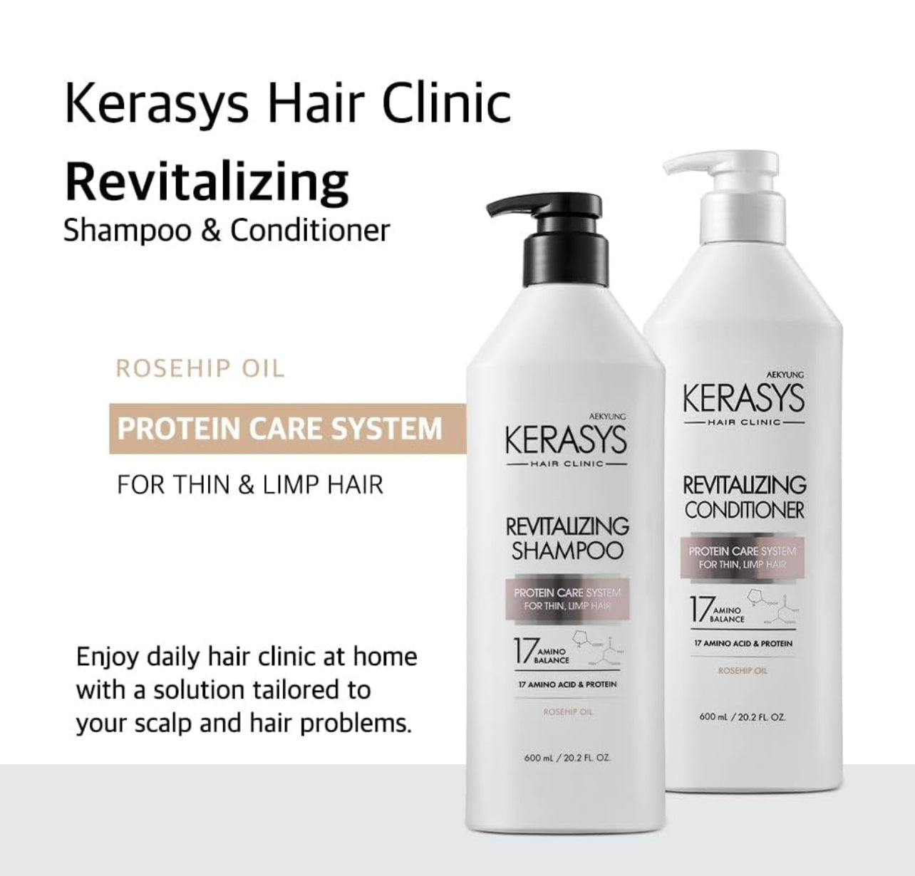 AEKYUNG KERASYS revitalizing shampoo protein care system for thin limp hair شامبو الشعر الضعيف من ايكيونك كيراساس