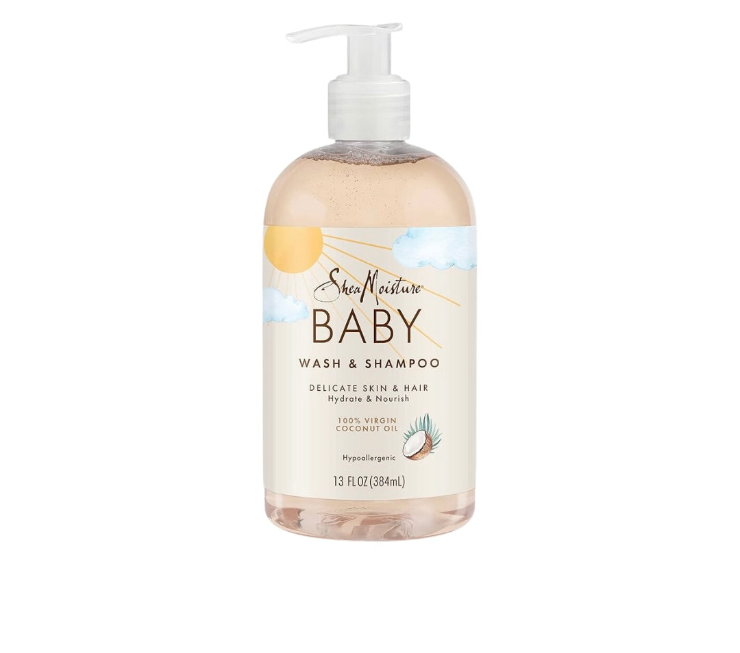 SheaMoisture Baby Wash and Shampoo 100% Virgin Coconut Oil for Baby Skin غسول وشامبو الاطفال