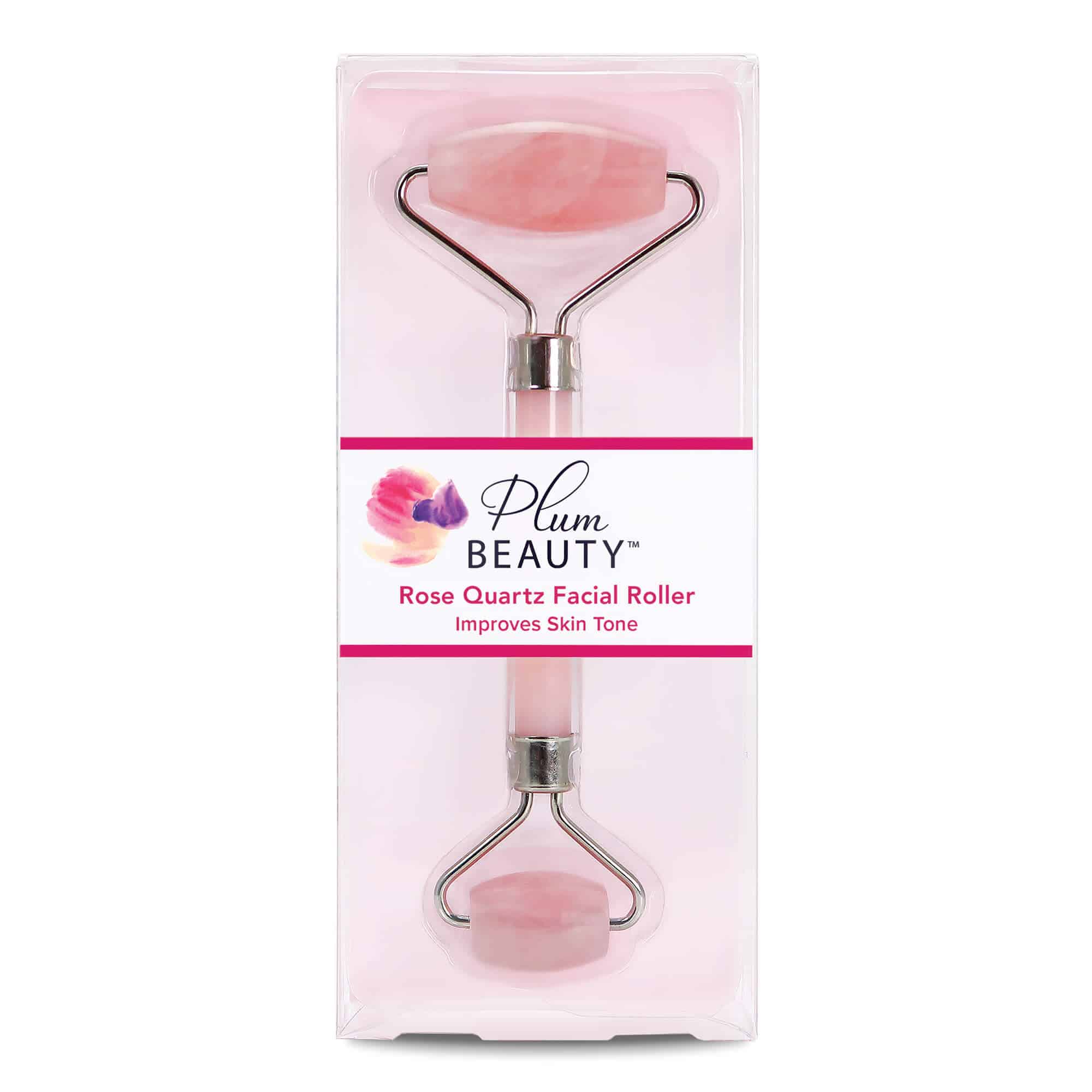 PLUM BEAUTY Rose Quartz Facial Roller 2 Sided اداة تدليك الوجه