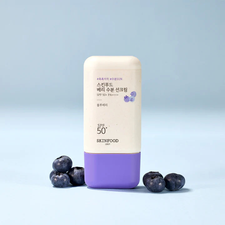 SKINFOOD berry moisturizing sun cream SPF 50+  PA++++ واقي الشمس الكيميائي بالتوت من سكنفود