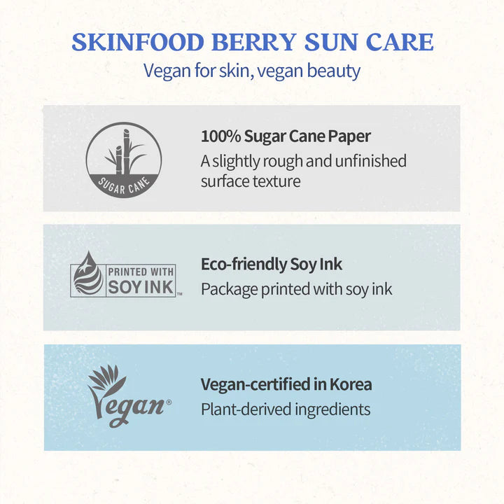 SKINFOOD berry moisturizing sun cream SPF 50+  PA++++ واقي الشمس الكيميائي بالتوت من سكنفود