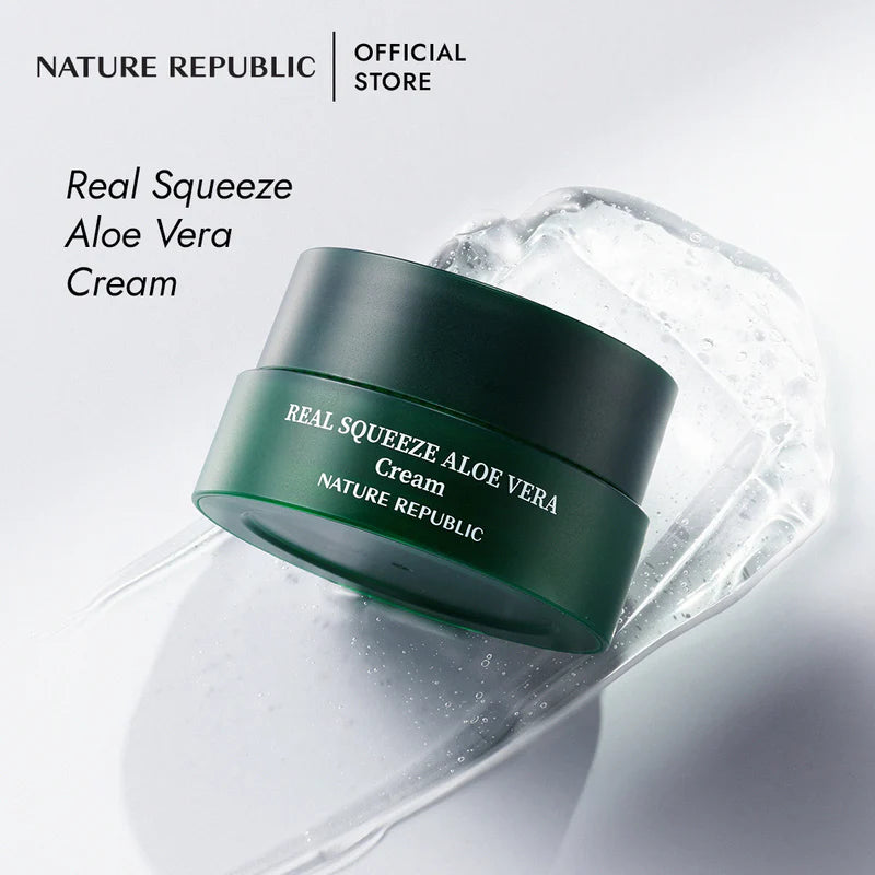 NATURE REPUBLIC real squeeze aloe vera cream كريم العين بالالوفيرا من نيجر ريببلك