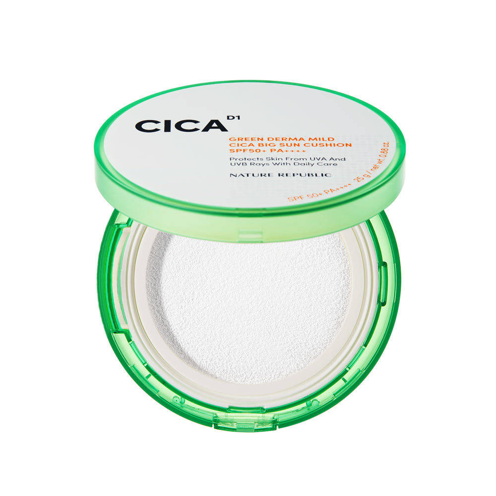 NATURE REPUBLIC CICA Green derma mild cica big sun cushin SPF 50 + pa++++ كوشن فاونديشن بالسيكا من نيجر ريببلك