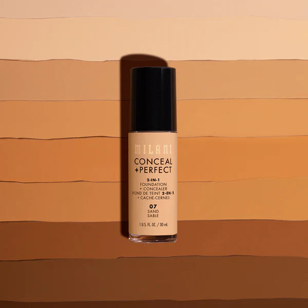 MILANI concealer + perfect 2 in 1 foundation + concealer كونسيلر وفاونديشن منتجين في منتج واحد من ميلاني