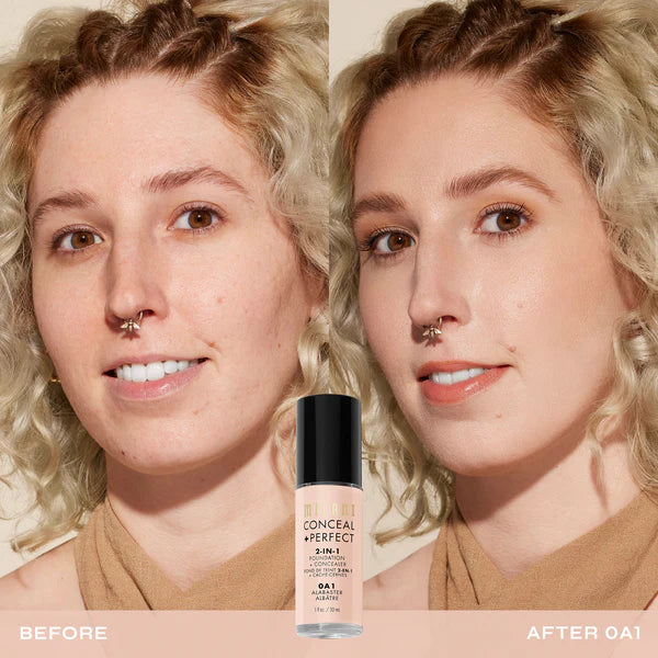 MILANI concealer + perfect 2 in 1 foundation + concealer كونسيلر وفاونديشن منتجين في منتج واحد من ميلاني