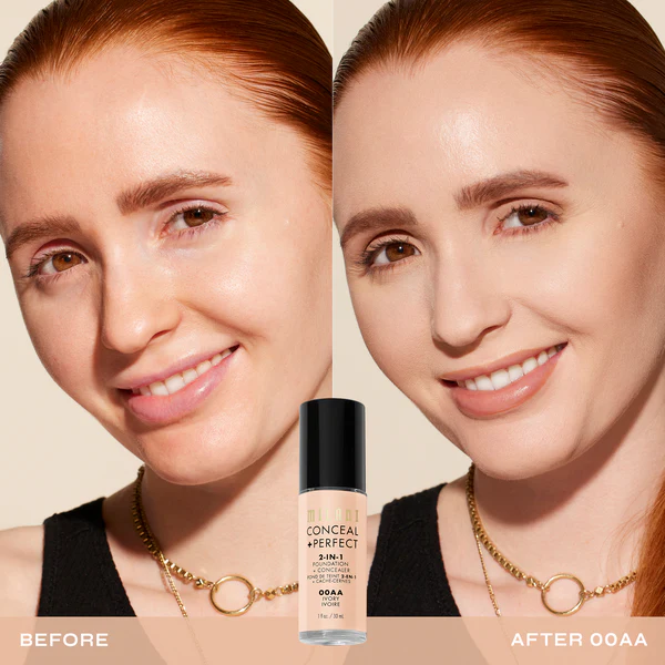 MILANI concealer + perfect 2 in 1 foundation + concealer كونسيلر وفاونديشن منتجين في منتج واحد من ميلاني