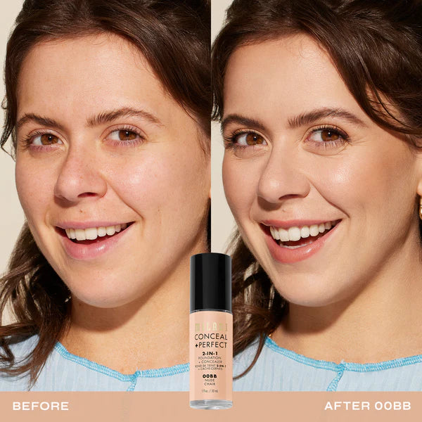 MILANI concealer + perfect 2 in 1 foundation + concealer كونسيلر وفاونديشن منتجين في منتج واحد من ميلاني