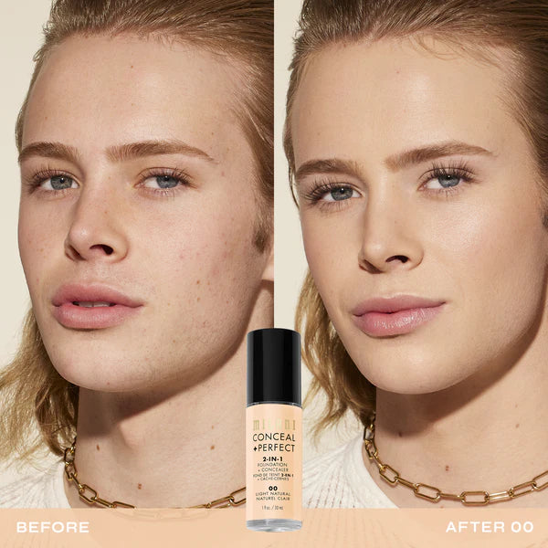 MILANI concealer + perfect 2 in 1 foundation + concealer كونسيلر وفاونديشن منتجين في منتج واحد من ميلاني