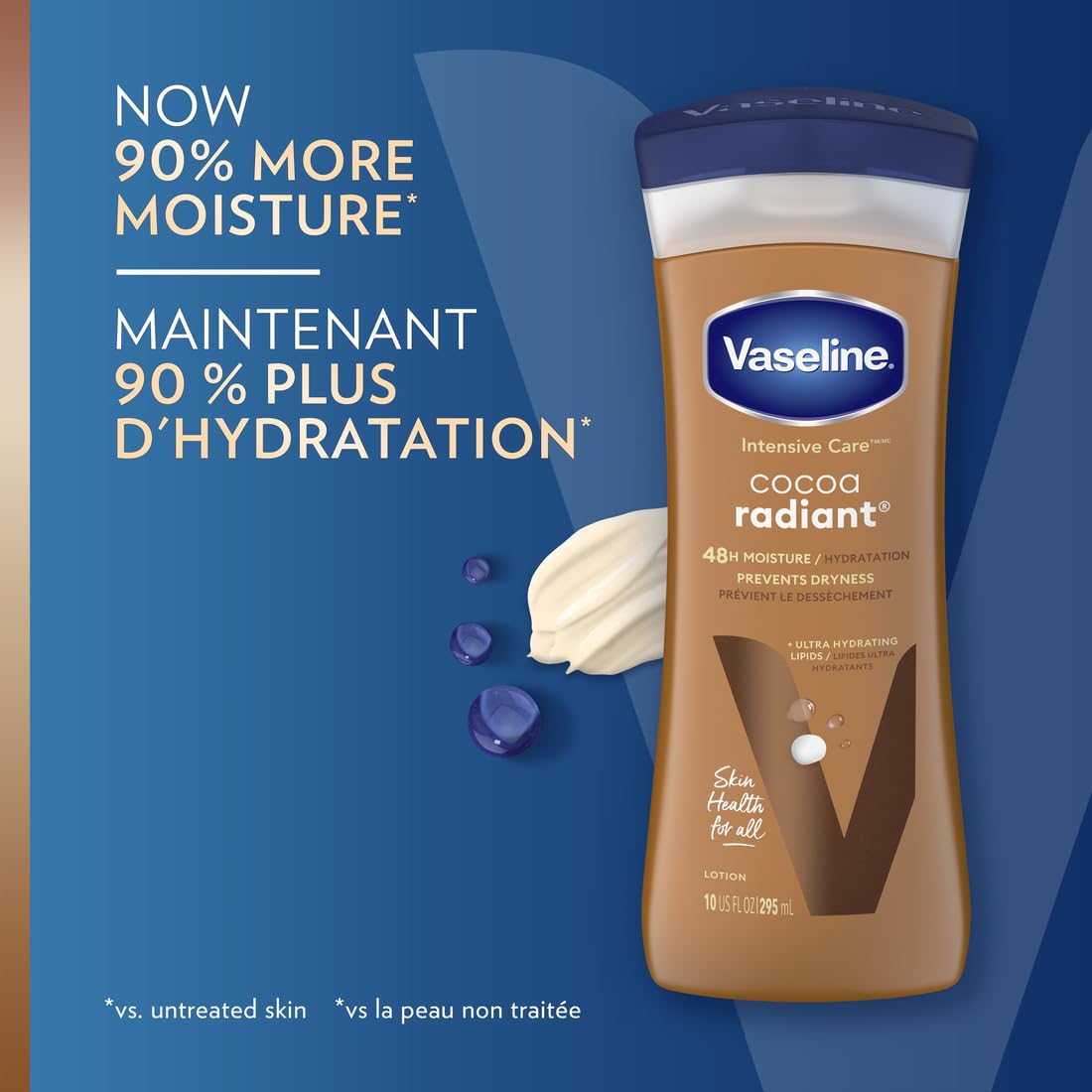 VASELINE Intensive Care Cocoa Radiant Body Lotion for Dry Skin With 48H Moisture + Ultra Hydrating ڤازلين لوشن الجسم كوكو راديانت
