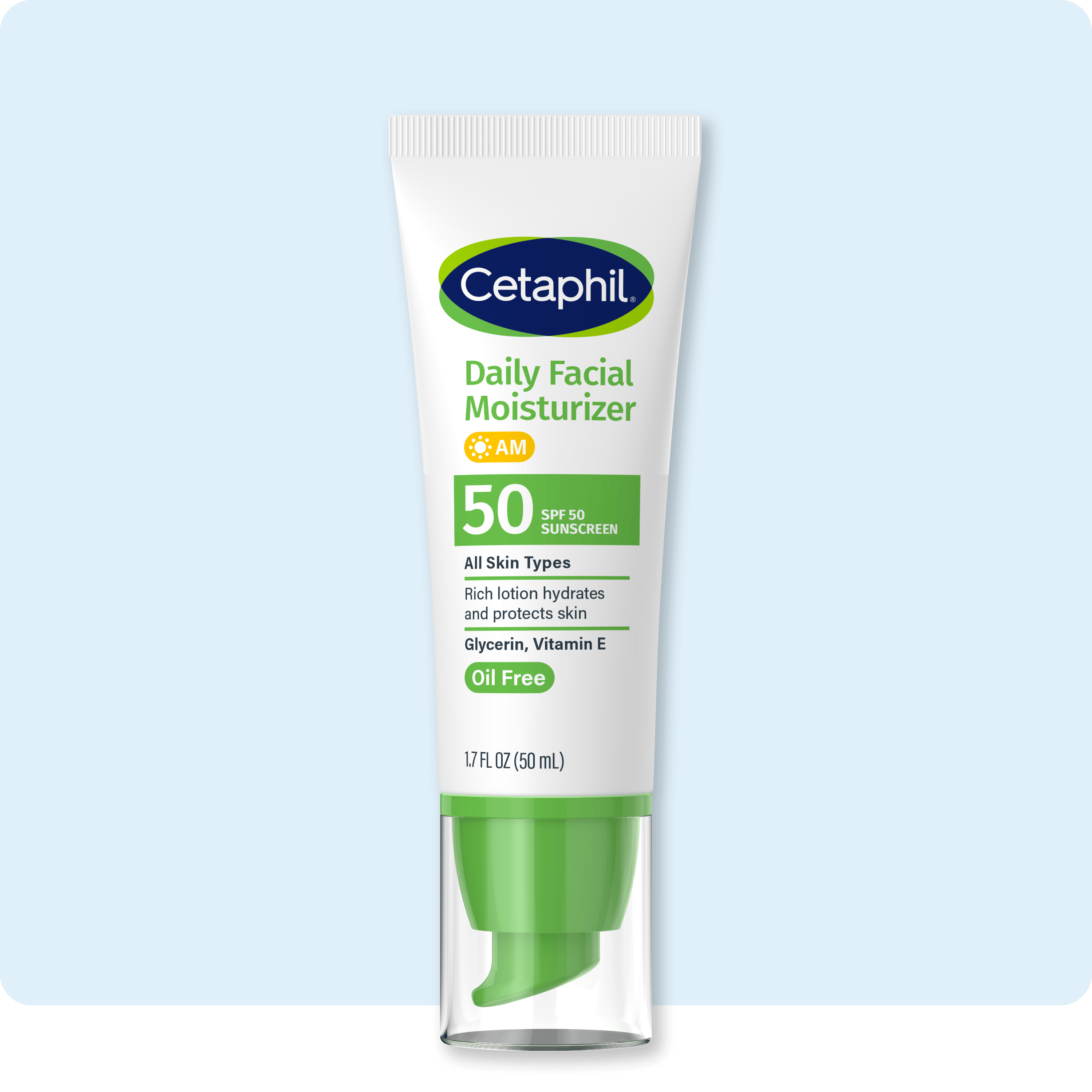 Cetaphil Daily Facial Moisturizer SPF 50 واقي شمس مرطب من سيتافيل