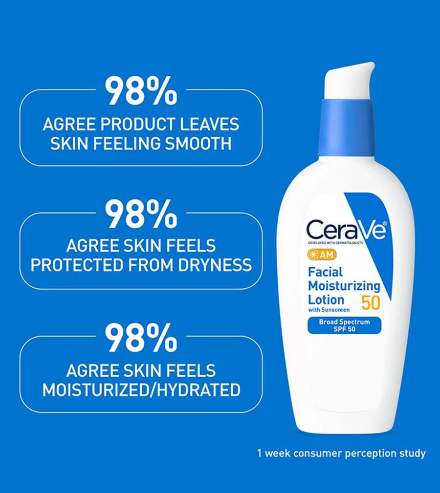 CERAVE AM Facial Moisturizing Lotion SPF 50 كريم ترطيب الوجه النهاري من سيرافي