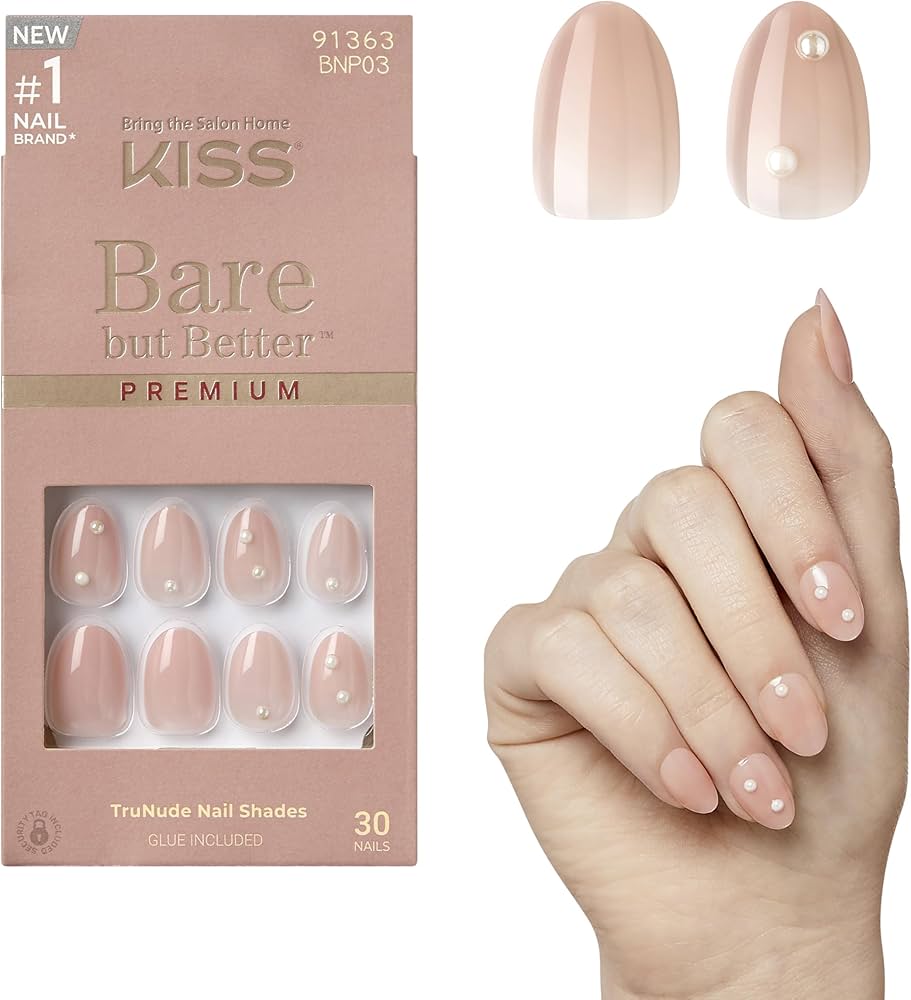KISS Nails On Point Bare But Better 30 Nails Glue Included BNP03 اظافر اصطناعية