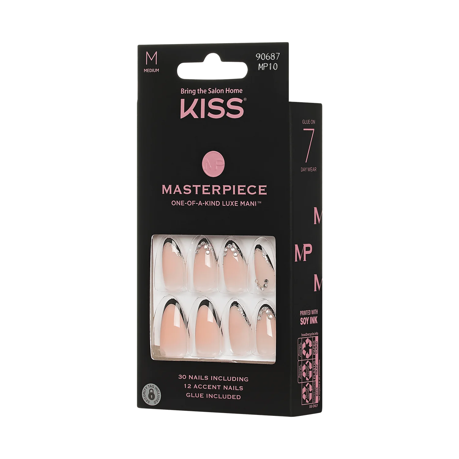 KISS Masterpiece One Of A kind Luxe Mani 30 Nails Glue Included MP10