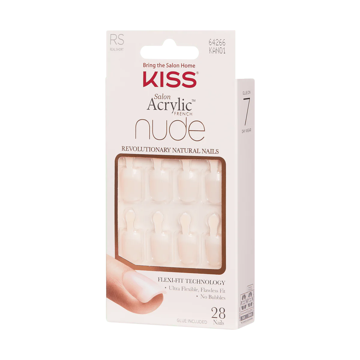 KISS Nude Revolutioary Natural Nails 28 Nails Glue Included KAN01 (French Nude
Breathtaking)