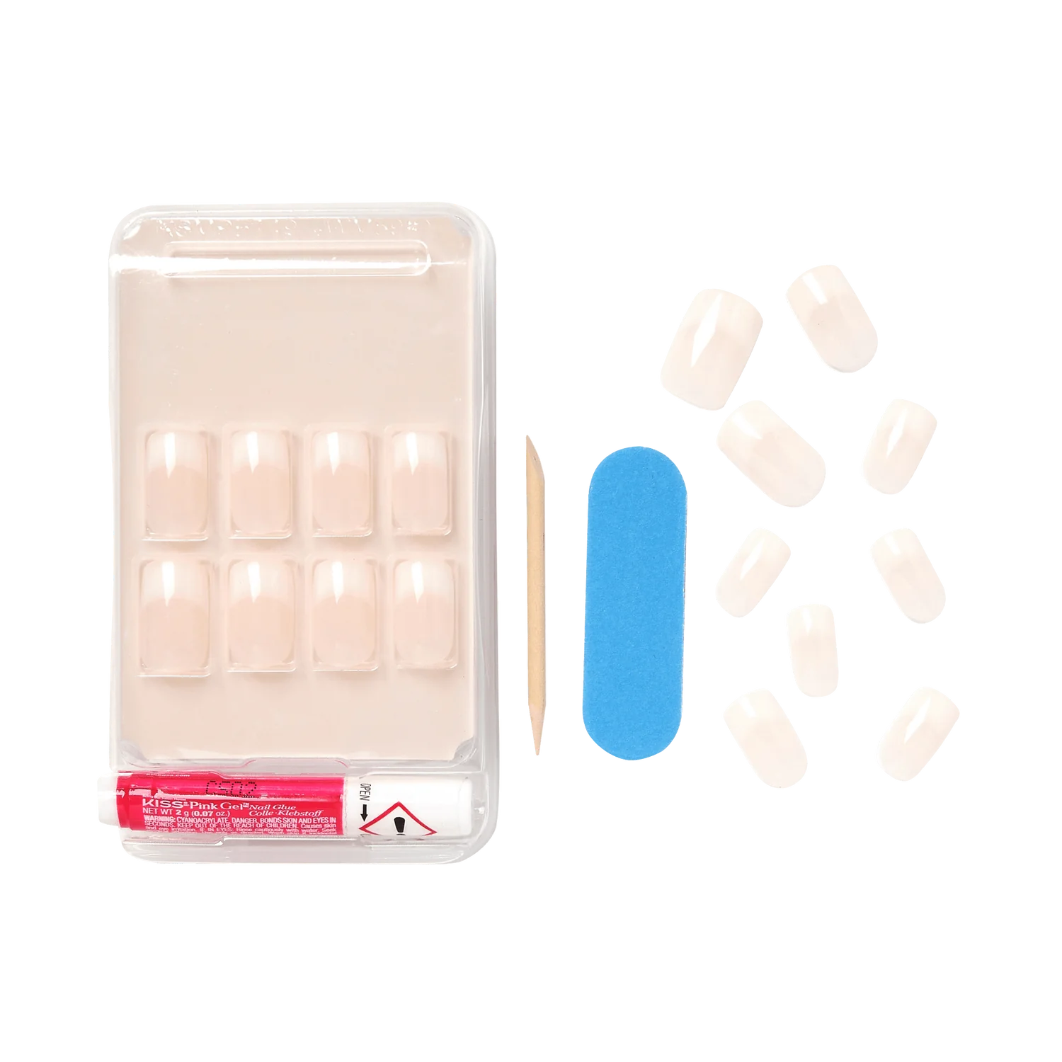 KISS Nude Revolutioary Natural Nails 28 Nails Glue Included KAN03 (French Nude
Cashmere)