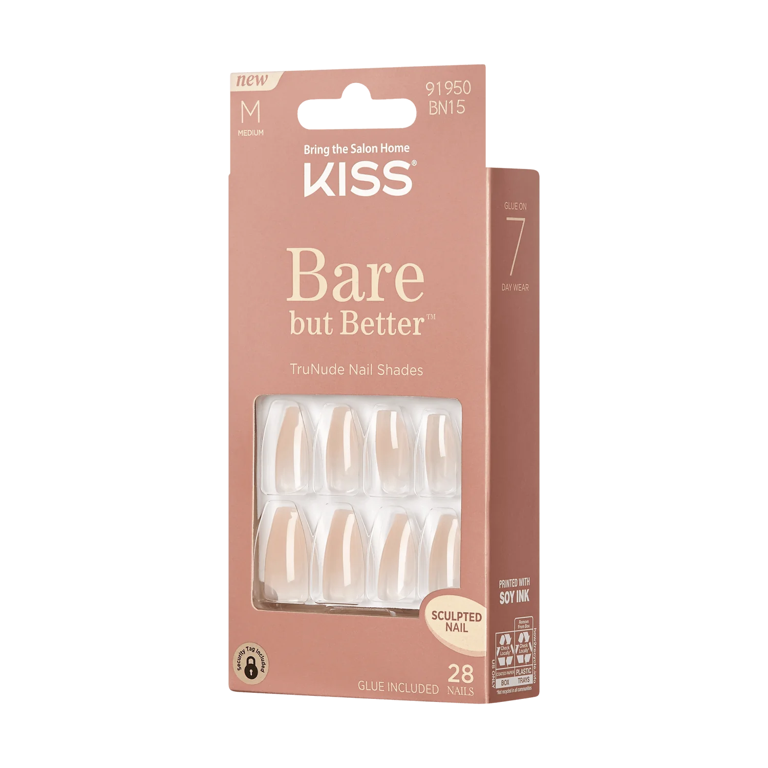 KISS Bare But Better M 28 Nails Glue Included BN15 (Embrace It)