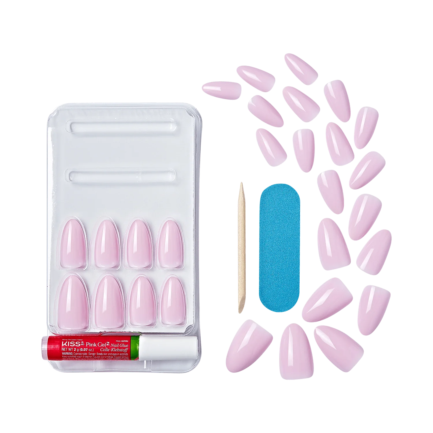 KISS Gel Fantasy M 28 Nails Glue Included FS24 (No Regrets)