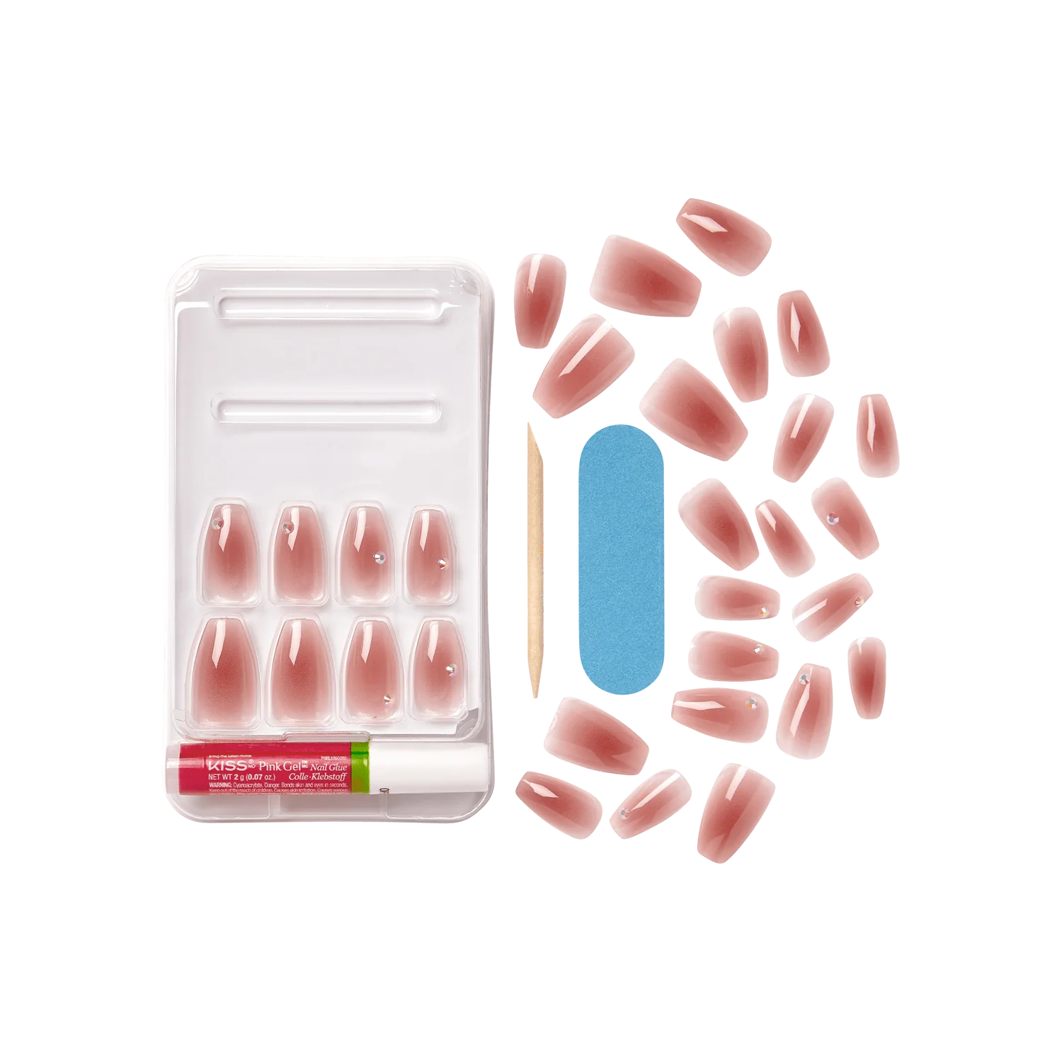 KISS Bare But Better 30 Nails Glue Included BNP01 (Shine)